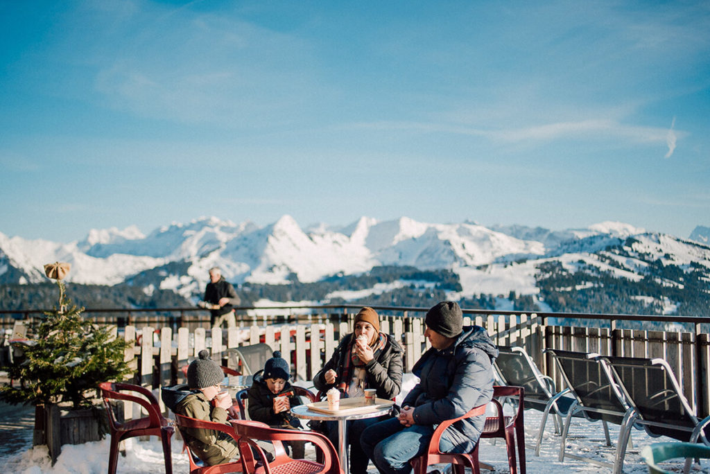 maternity family kids sledge snow winter maternity les gets french alps