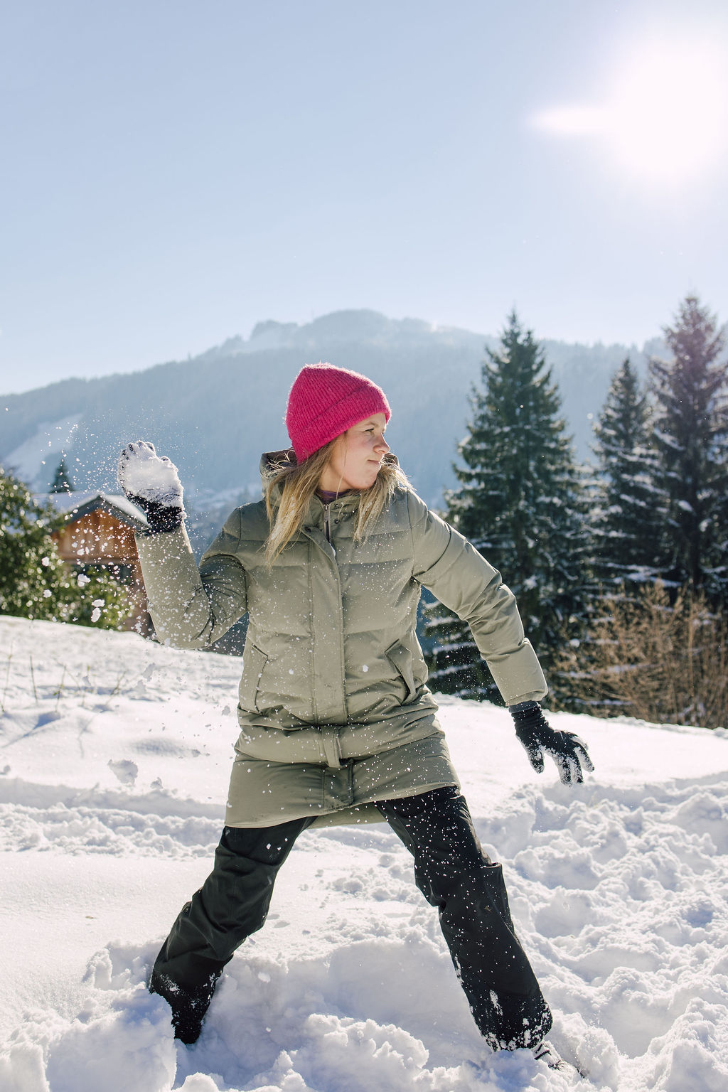 Séance photo hivernale en montagne